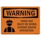 Signmission OSHA WARNING Sign, Hard Hat Worn During Crane Operation, 7in X 5in Decal, 7" W, 5" H, Landscape OS-WS-D-57-L-12631 - alternate 1